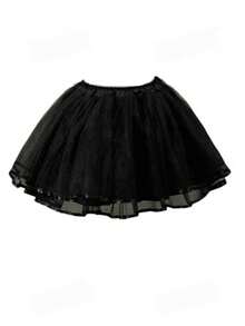 White & Black Cute Boneless Women's Petticoat Ballet Skirt With Ribbon Halloween - Black - View 2