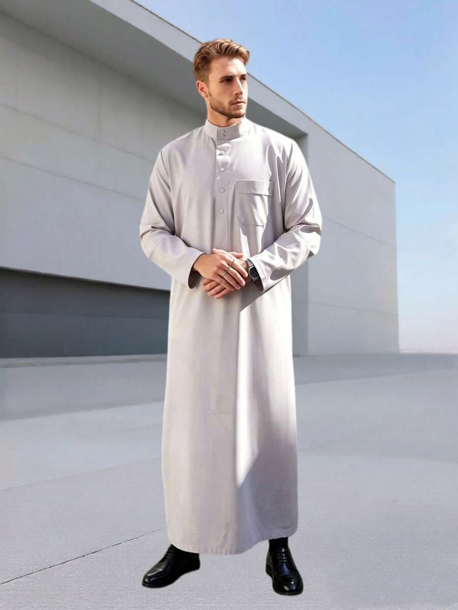 Men's Premium Casual Traditional Arabic Robe, Moroccan Robe/Wedding/Muslim Men's Robe, Suitable For Eid, Wedding And Daily Wear
