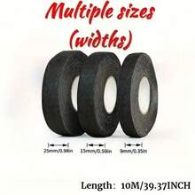 5 Rolls High Temperature Resistant Self-Adhesive Cloth Tape, Heat Resistant Noise Reduction, Used For Car, Engine, Wire & Cable Protection, Car Wiring Harness, Engine Protection, Flexible Tape, High Temperature Resistant Material - 10M Long - View 2