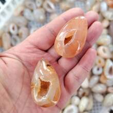 Agate Crystal Cave Egg High-Quality Ornament/Crystal Raw Stone Polished Home Desktop Decoration/Treasure Pot Crystal Random - Multicolor - View 2