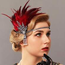 1pc 1920s Flapper Feather Hair Clip, Music Festival, Tea Party, Wedding, Mother's Day, Bridal Accessory - View 14
