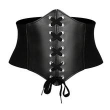 3PCS Renaissance Costume Accessories Kit Vintage PU Leather Lace Up Corset Belts Medieval Viking Wrist Guard For Halloween LARP Cosplay Party - A - View 6