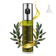 Rociador de Aceite de Oliva de Vidrio de 100ml con Diseño Bloqueante de Luz - Pulverizador Libre de BPA para Freidora de Aire, Ensalada, Barbacoa y Asado - Mango Ergonómico y Control Preciso del Rociado, Esencial para BBQ, Utensilios de Cocina Modernos, P - Ver 1