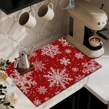 (Hot !!) 1pc 2D Printed Flat Stove Protector Mat, Snowflake Pattern Design, Rubber Non-Slip Heat-Resistant Stove Cover Pad, Suitable For Induction Cooktop, Glass Stove, Multi-Function Scratch-Resistant Mat, Best Choice For Oven, Washing Machine, Dryer, Kitchen Decoration - Multicolor - View 4