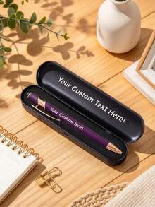 [Customized]2pcs Ballpoint Pen Set (Includes Customized Pen And Customized Pen Box), Suitable As Classmate Gift, Back To School Gift, Teacher Gift, Signature Office Pen, Business Gift, Office Pencil Gift, Father's Gift, Surprise Gift - Sets - View 4