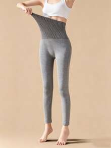1pc Women's Autumn/Winter High Waist Tummy Control Warm Tights, Seamless Inner Layer Leggings, Suitable For Daily Wear - Multicolor - View 10