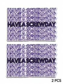 1pc/2pcs/4pcs/5pcs/6pcs Have A Screwday Patch Houston Music Pride Embroidered Iron On - Multicolor - View 9