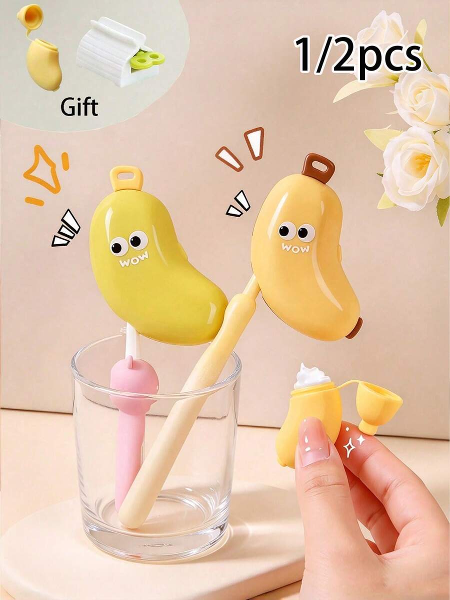 Banana Portable Toothbrush Travel Storage Dust Cover, Toothbrush Holder, Portable, Keeps Toothbrush Clean And Protected, Electric Toothbrush Holder - Multicolor - View 1