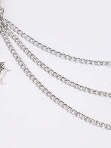 1PC Men's Fashion Punk Style Skull Spider Web Spider Pendant Multi-Layer Pants Chain Waist Accessory - Multicolor - View 4