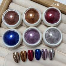 6件組 Y2K 魔鏡美甲粉，魔鏡效果 白色/金色/銀色，適用於美甲裝飾，美甲用品 - 彩色 - 查看 29
