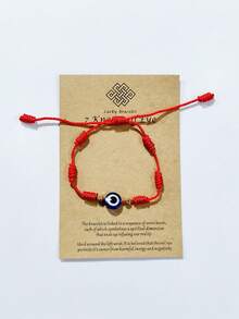 1/8/12/Set Exquisite Versatile Evil Eye Lucky Red Wristband Suitable For Men And Women Daily Wear Elegant Gift (12pcs With Paper Card) - Multicolor - View 18