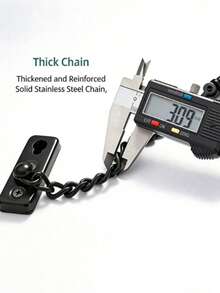 1pc Stainless Steel Door Chain Lock, Anti-Theft Door Chain Lock With Thickened Chain, Heavy Duty Polished Door Latch With Screws, Apartment Hotel Home Security Door Protection, Easy Installation - Multicolor - View 11
