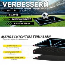 Soccer Agility Training Mat 6-Point 9-Line Ball Control Practice Pad, Non-Slip, Quiet, Improves Speed, Strength And Coordination For All Ages And Skill Levels, Sound-Absorbing Soccer Footwork Training Mat, Soccer Style Decorative Mat - Multicolor - View 7