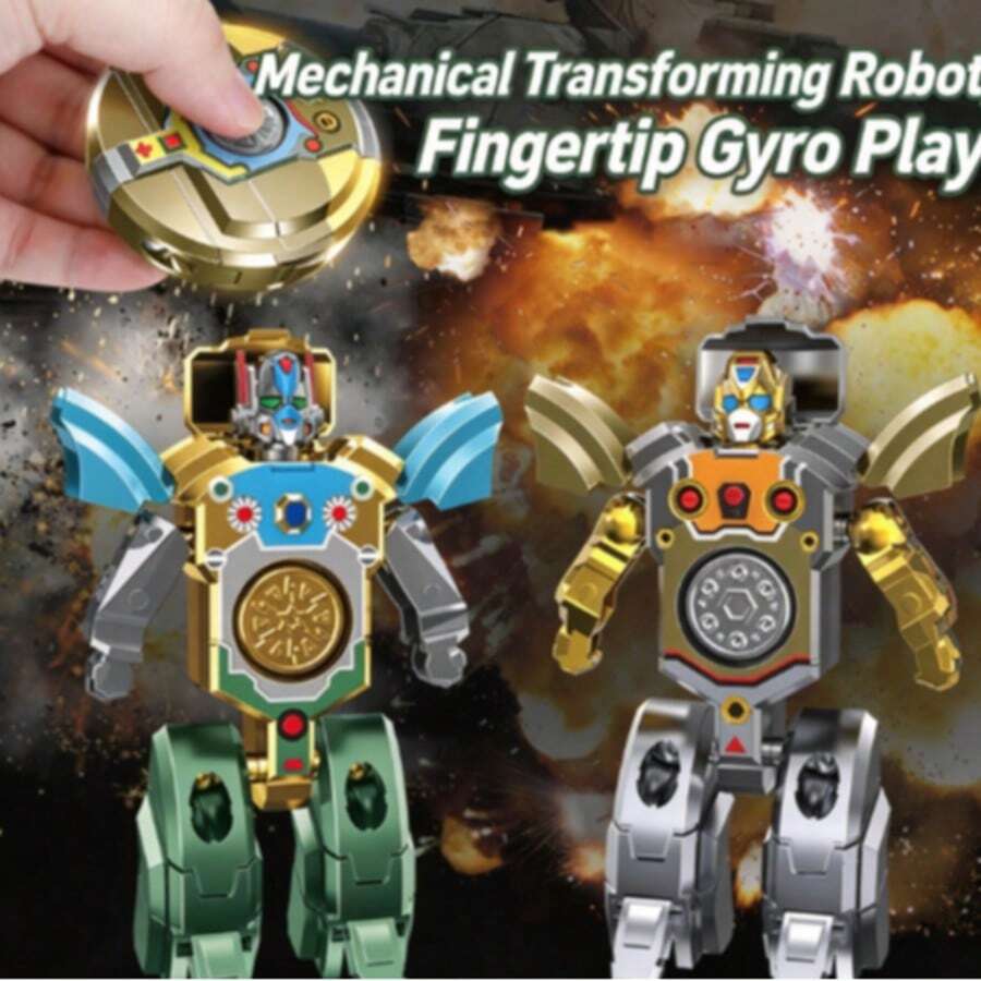 Mainan Giroskop Genggam Dua-dalam-Satu yang Dapat Berubah Bentuk, Gaya Robot & Tank, Spinner Saku Penghilang Stres Multi Desain, Hiasan Meja Portabel, Hadiah Koleksi Unik untuk Penghobi Dewasa