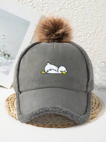 1pc Women's Thick Baseball Cap Embroidered Goose Duck Cartoon Ball Fashion Vacation Cool Autumn/Winter Casual - A - View 5