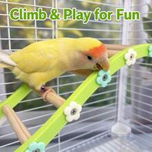 Bird Climbing Ladder Toy, Curved Parrot Perch, Bird Cage Accessory, Suitable For Budgies, Cockatiels, Lovebirds And Other Small Pet Birds Exercise And Play - View 4