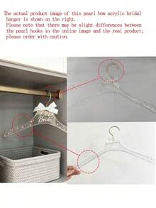 Bow Pearl Bridal Hanger, Wedding Hanger, Lightweight Hanger, Bridal Hanger, Engraved Bridal Hanger, Decorative, Newlyweds, Wedding Decoration, Reusable, Multi-Functional, Fashion, Exquisite - Multicolor - View 10