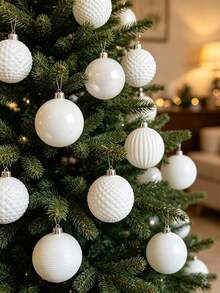 Lyxigt julgranskulsgåvoset, 18 st krossäkra hängande julkulor i plast, diamantskuret och vågmönstrat ribbmönster, pyramidformad PVC-presentförpackning, återanvändbara juldekorationer för julgran, krans, veranda och vinterdekor i hemmet - Julgranskulset för dekoration - Visa 3