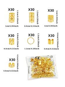 70个复古镂空金属发夹，发爪，发卡，发饰，适用于编发，爪子，夹子，发卡，夏季，头部饰品，发夹 - 金色 - 查看 10
