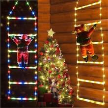59.06IN Christmas Ladder Light, USB Powered LED Christmas Candy Ladder Light, Decorative Ladder Light, USB Powered, Suitable For Home, Porch, Window, Wall, Christmas Tree Outdoor Indoor Decoration, Christmas Holiday String Lights Pendant, Santa Claus Climbing Ladder Light Decoration, Yard Lawn Holiday Decoration Atmosphere Light, Porch Hallway Landscape Light Wall Lamp - Christmas Ladder Lights - View 12