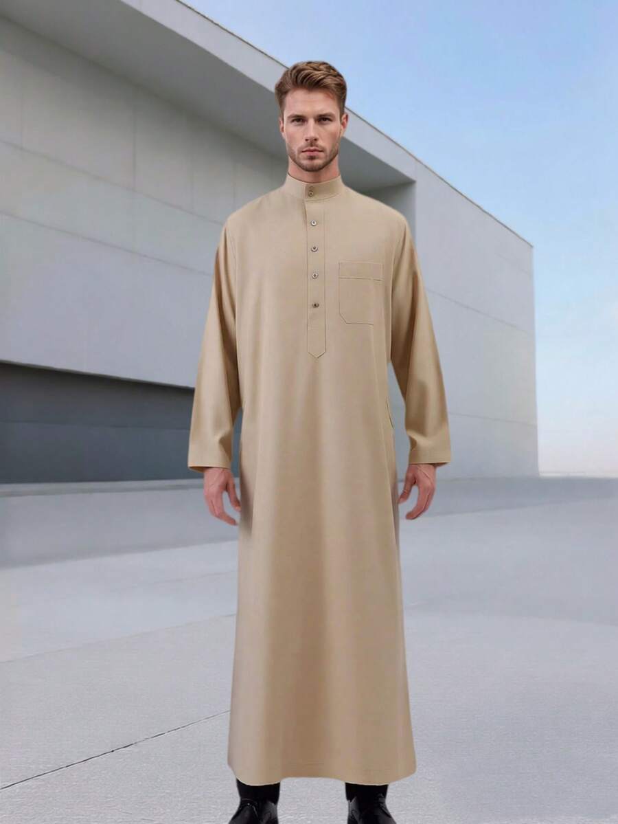 Men's Premium Casual Traditional Arabic Robe, Moroccan Robe/Wedding/Muslim Men's Robe, Suitable For Eid, Wedding And Daily Wear