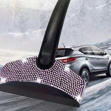 1pc Rhinestone Car Snow Scraper Ice Scraper, Crystal Windshield Snow Removal Tool, Shiny Winter Car Accessory, Car Window Ice And Snow Remover, Cute Snow Cleaning Tool - A - View 2
