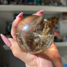 Stunning Natural Rainbow Smoky Citrine Quartz Crystal Sphere 1pc - Graduation Gift, Holiday Gift - Crystal Decor - Ornaments - Brown - View 7