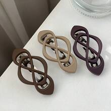 1pc Women's Black, Khaki, Blue, Brown Plastic Multifunctional Hair Clip, Suitable For Bathing, Washing Face, And Matching Clothes - Multicolor - View 2