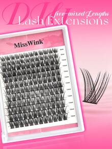 Miss Wink 144簇超濃密自然寬梗單根接睫毛 8-16mm混長 0.07mm D捲度 濃密漫畫感接睫毛 適合居家DIY客製化 貓眼妝感 適合外出、派對、日常妝容或節日活動佩戴 適合送給女孩或女性的禮物 - 黑色 - 查看 3