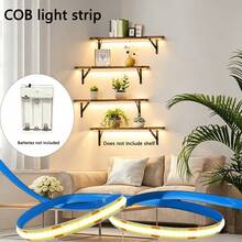 1pc Floating Shelf COB Light Strip (Shelf Not Included), Dual Color Temperature Optional, Power Box Powered (Battery Not Included), Soft Lighting, Ambient Light Bar, Suitable For Library, Kitchen, Bedroom And Office - Multicolor - View 2