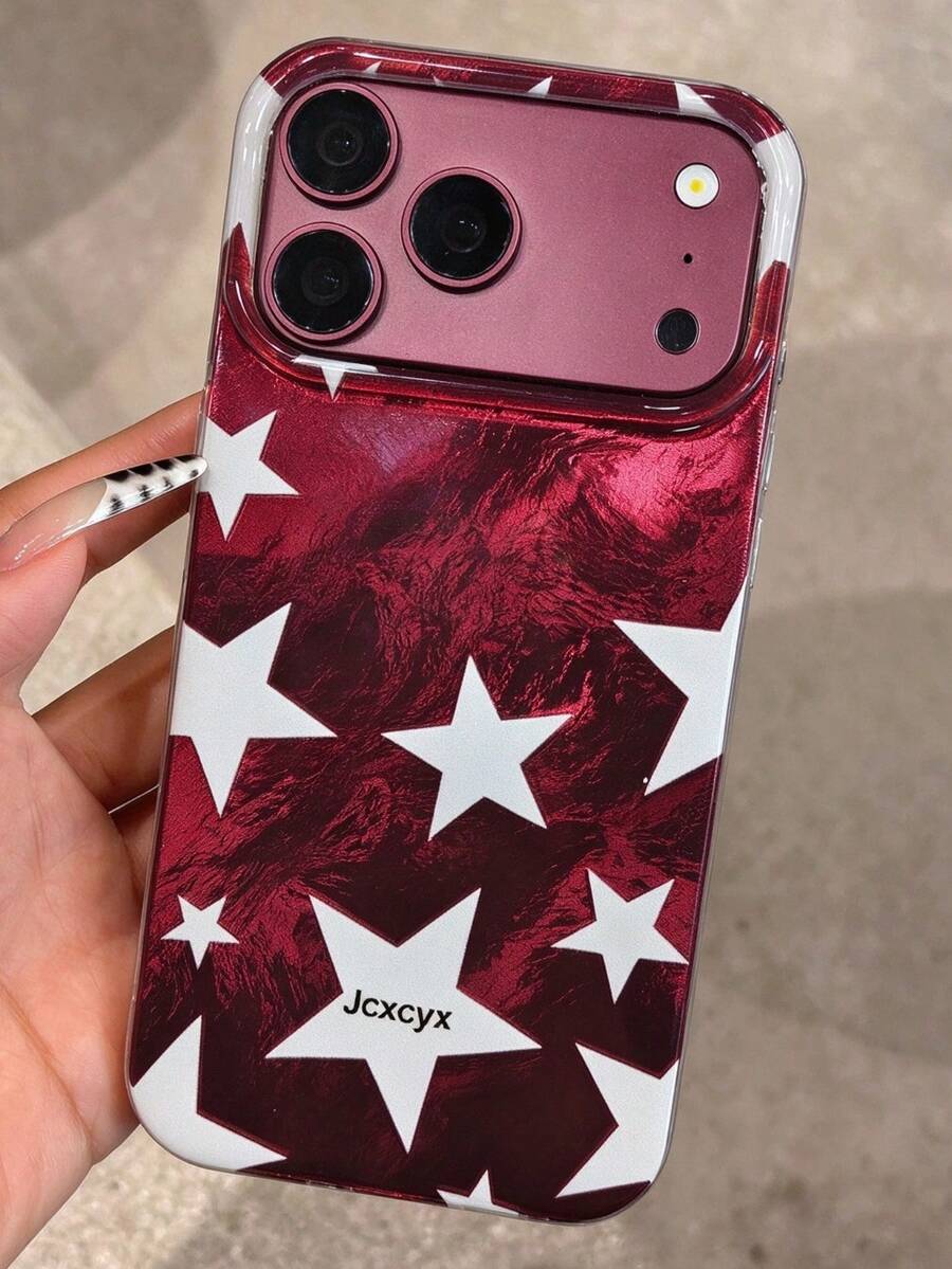 Stylish Colorful Stars Tinfoil Pattern Phone Case Compatible With IPhone 18 17 Pro Max 17 Pro 16 Pro Max 16 Pro 16 15 Pro Max 15 Pro 15 14 Pro Max 14 Pro 14 13 12 Pro Max 13 12 Pro 11 Cute Solid Color Shockproof Protective Cover