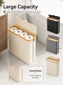 Foldable Toilet Paper Storage Box Large Capacity Toilet Paper Basket Toilet Paper Holder Space-Saving Storage Organizer For Bedroom Dormitory Office Tissue Roll Container Dispenser Bathroom Accessories Home Organization Essential Back To School - Multicolor - View 2
