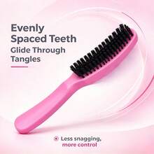 Soft Nylon Bristle Detangling Hair Brush, Ergonomic Smooth Handle, Skin-Friendly Anti-Frizz Styling Comb, Portable Unisex Hair Tool, Suitable For Home, Daily Use, Travel, All Hair Types, Detangling Anti-Frizz Smooth Hair Styling Tool - Multicolor - View 10