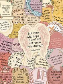 50Pcs Bible Verse Stickers, Inspirational Christian Scripture Decals, Faith Quote Stickers For Journal & Scrapbook - one-size - View 5