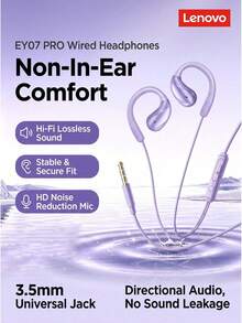 Lenovo Erazer EY07 Pro earphone kabel over-ear | Driver dinamis 13mm untuk kualitas suara HiFi + mikrofon peredam bising definisi tinggi, tetap terpasang bahkan saat berolahraga berat, Type-C/3.5mm universal untuk komputer, ponsel, dan tablet. - View 12