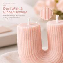 1pc Creative U-Shaped Arch Textured Scented Candle, Soy Wax Aromatherapy Decorative Candle, Minimalist Home Desktop Ornament, Suitable For Room Decor, Photography Props, Birthday, Wedding, Housewarming Gift - 1PC - View 4
