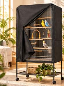 1pc Waterproof UV-Resistant Bird Cage Cover, Durable Washable, Windproof, Suitable For Parrots And Small Pet Birds. Oxford Cloth Bird Cage Cover With Light-Blocking And Breathable Functions. Waterproof Dust-Proof, Pet Bird Cage Night Cover. - View 1