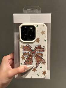 1PC Christmas Bow Pattern, Lychee Texture Large Hole Phone Case, Compatible With IPhone 17 16 15 14 13 12 11 Pro Max 12 13 X XR XS 7 8 Plus And Galaxy Protective Cover, Perfect As A Personalized Gift For Yourself, Partner, Family, Friends, Birthday Gift, Christmas Gift, Halloween Gift, Graduation Gift, Everyday Gift - White - View 4