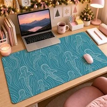 1pc Whale Shark Line Art Desk Mat, Minimalist Ocean Marine Creature Print Large Table Mat, Non Slip Desktop Protector For Home Office Decor - View 5