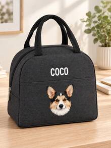 Tas Bekal/Kotak Bekal Makan Siang dengan Foto & Nama Hewan Peliharaan yang Dipersonalisasi, Kotak Bekal Makan Siang Corduroy Kustom (Dapat Diukir), Cocok untuk Kerja, Perjalanan, dan Sekolah, Sempurna sebagai Tas Bekal Makan Siang - MultiWarna - View 4