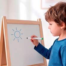 Color Baby Pizarra de madera con caballete, 2 en 1, tiza y rotulador, para niños, de pie, incluye imanes, números y letras, borrador, mayores de 3 años, infantil, herramienta - A - Ver 3