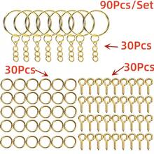 WGRXIRANYKM 90pcs Keychain Accessories Set, Suitable For DIY Handmade Resin Keychain, Includes Chain Keychains, Open Rings, Screw Eye Pins, Suitable For DIY Keychain Making - 90Pcs/Set - View 11