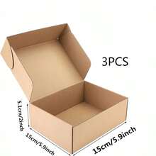 1/3/5/10/20Pcs Brown Corrugated Shipping Boxes, 5.9x5.9x2 Inch Mailing Boxes, Small Business Packaging Shipping Cartons, Gift Storage Boxes For Halloween Christmas Holiday Presents - Multi-color - View 12