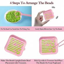 17-Piece Set Perler Beads Auxiliary Tools (3 Perler Beads Needles + 14 Pattern Templates), Suitable For Crafts And Scrapbooking. They Are Helpful Assistants For Beading And Fine Handicrafts. Three Perler Beads Special Needles Handmade Beading - Melting Bead Auxiliary Tool - View 4