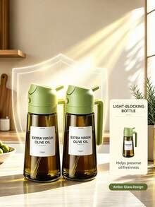 470ml 2 In 1 Food Glass Oil Sprayer,Leakproof Fine Mist Olive Oil Dispenser,Refillable Spray Bottle For Air Fryer BBQ Baking Salad Kitchen Cooking,With Free Stickers,Oil Dispenser For Kitchen,Kitchen Gadgets,Kitchen Essentials,Cocina - View 16