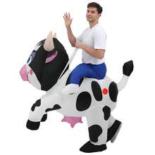 Inflatable Ox Costume Adult, Cow Inflatable Costume Women/Men For Funny Party, Blow Up Costumes, Bullfighting Dress For Festive Personality Dress Up - Black and White - View 4