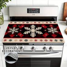 (Hot !!) 1pc 2D Printed Christmas Snowflake Design, Flat Stove Protector Mat, Rubber Non-Slip Heat-Resistant Stove Cover Pad, Suitable For Induction Cooktop, Glass Stove, Multi-Functional Scratch-Resistant Mat, Perfect Choice For Oven, Washing Machine, Dryer, Kitchen Decor - Multicolor - View 7