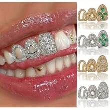 Hollow 3-Piece Grillz Hip Hop Bestseller Minimalist Teeth Jewelry For Daily Streetwear - Multicolor - View 2
