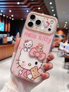 SANRIO 1件透明氣墊歐風粉色3D蝴蝶結KT蘋果手機殼，適用11-18pm - 彩色 - 查看 4