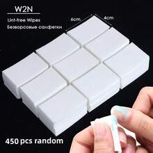 450/200/100pcs Nail Polish Remover Wipes, Lint-Free Tissues, Gel Cleansing Makeup Remover Pads, Nail Art Tools - White - View 8
